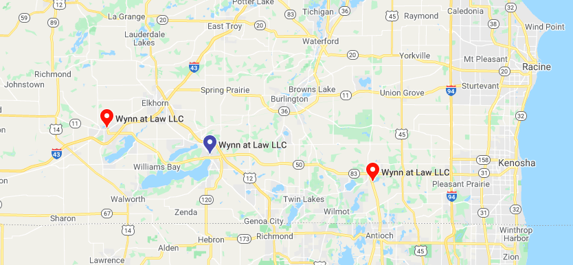 Genoa City, Wisconsin map law office locations